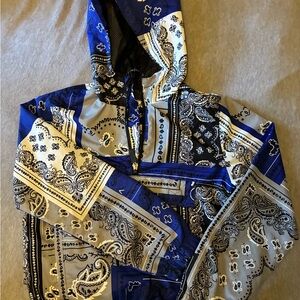 Blue and White Hoodie